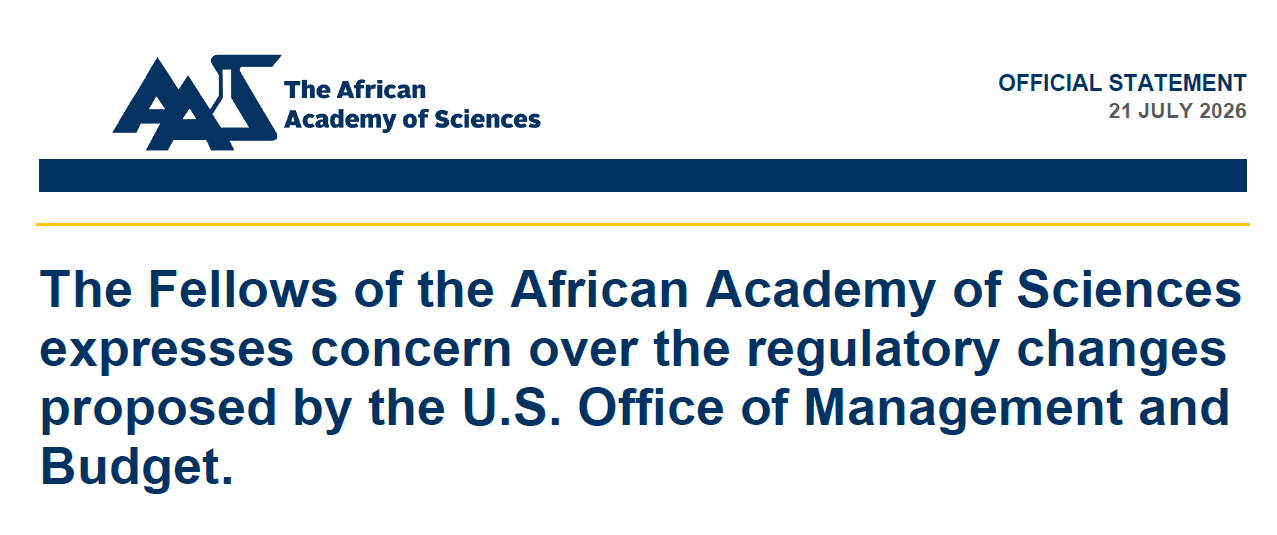 The Fellows of the African Academy of Sciences expresses concern over the regulatory changes proposed by the U.S. Office of Management and Budget.